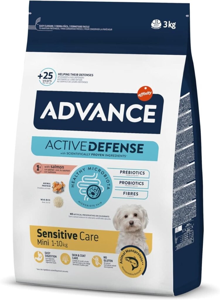 Advance Mini Sensitive Salmon, Pienso para Perros de Razas Pequeñas con Sensibilidades Digestivas con Salmón, 3kg