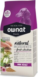 Ownat Pienso para Perros Classic Mini de Pollo Sin Granos (1,5 kg) Perros con Ingredientes Naturales sin Preservantes ni Colorantes, Comida Alta en Proteínas.