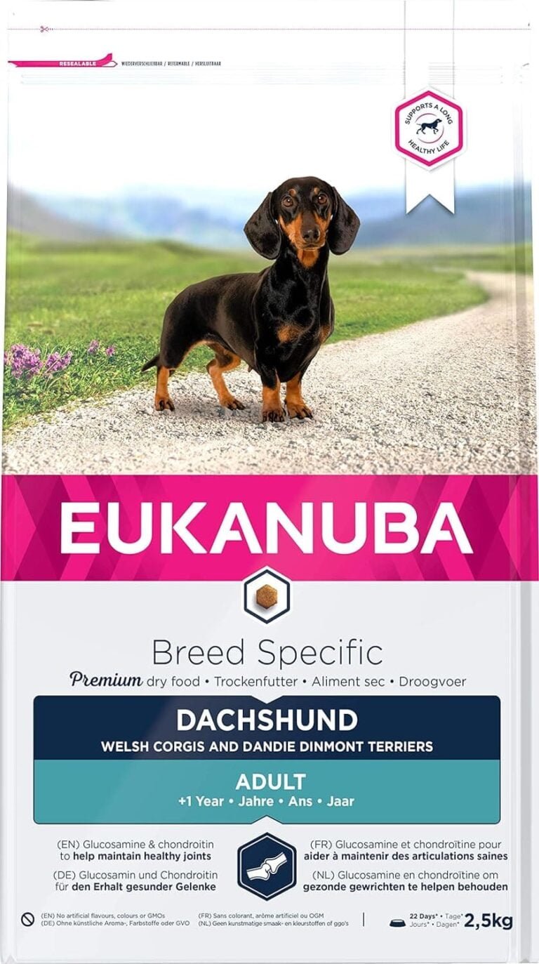 EUKANUBA Breed Specific Alimento seco para perros teckel adultos, alimento para perros óptimamente adaptado a la raza 2.5 kg