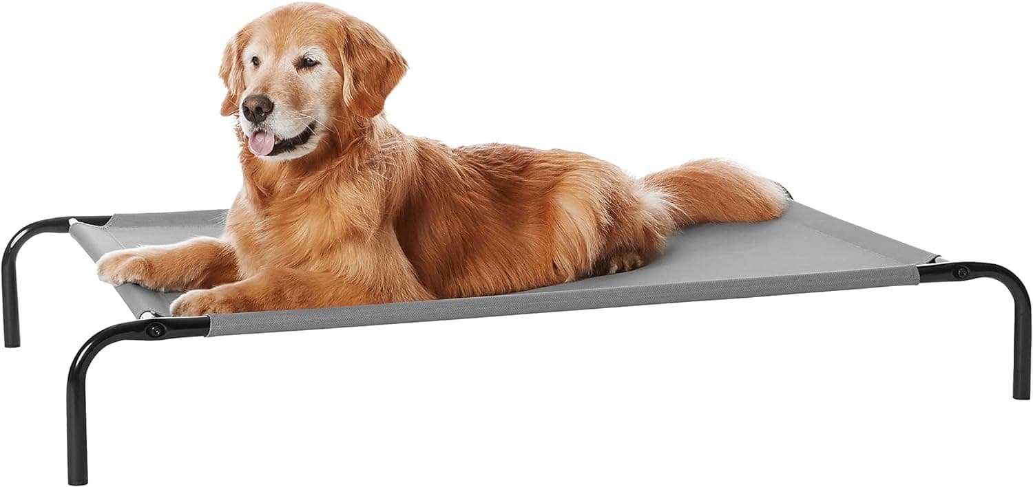 Amazon Basics - Perro Cama elevada refrescante para mascotas, Large, 130 x 80 x 19 cm (L x An x Al), Gris