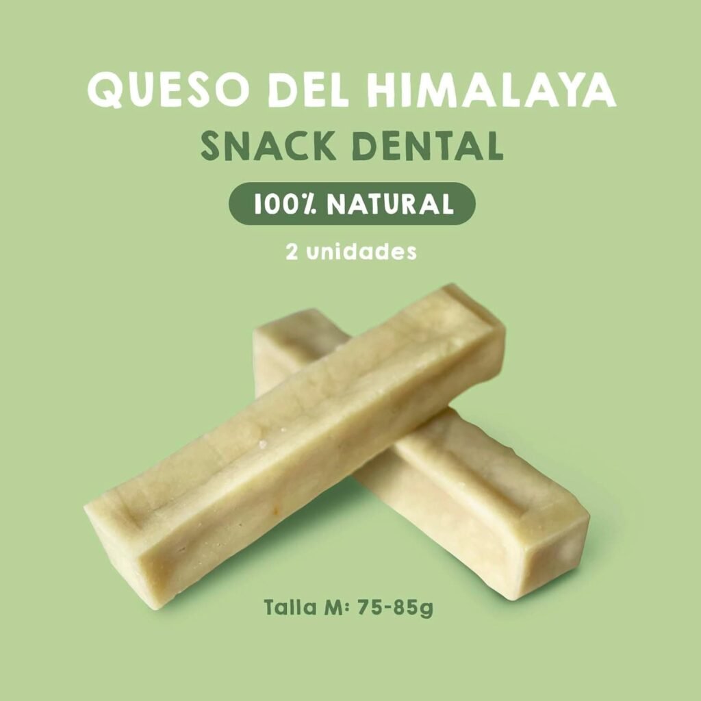 MAIKAI Hueso para Perros Queso del Himalaya Talla M Pack de 2 - Elimina Placa y Mal Aliento - Mordedor Natural - Churpi - Ideal Razas 5-15 kg - Premios Perros