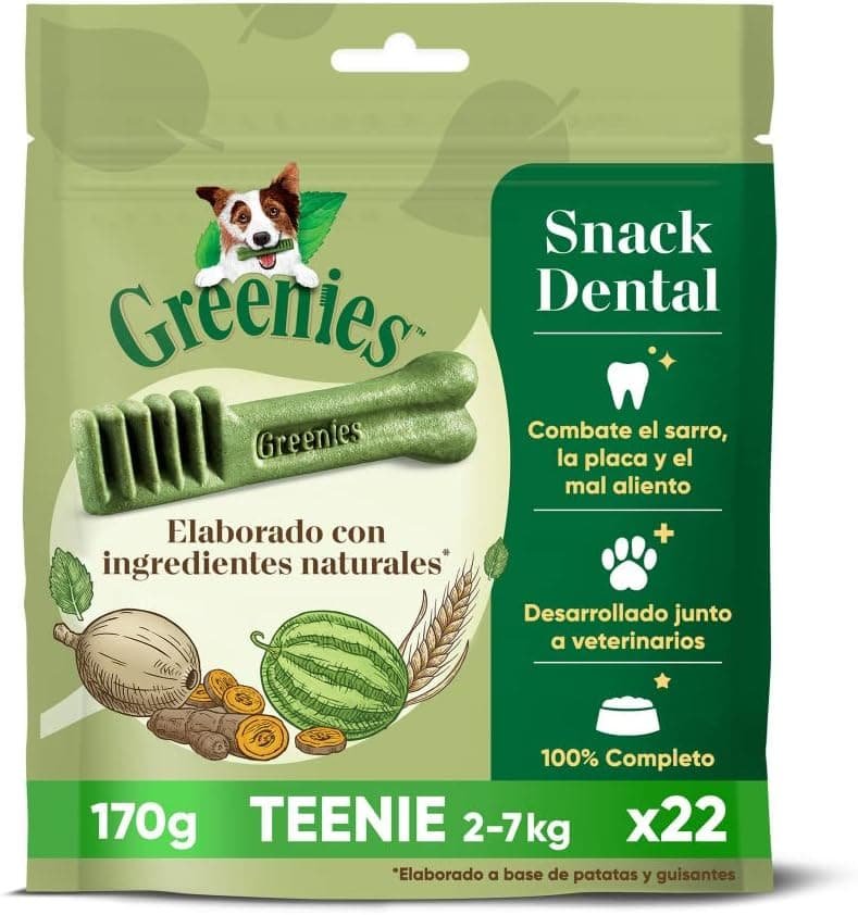 Greenies Snack Dental 100% Natural para perros Teenie (Pack de 6 x 170g)