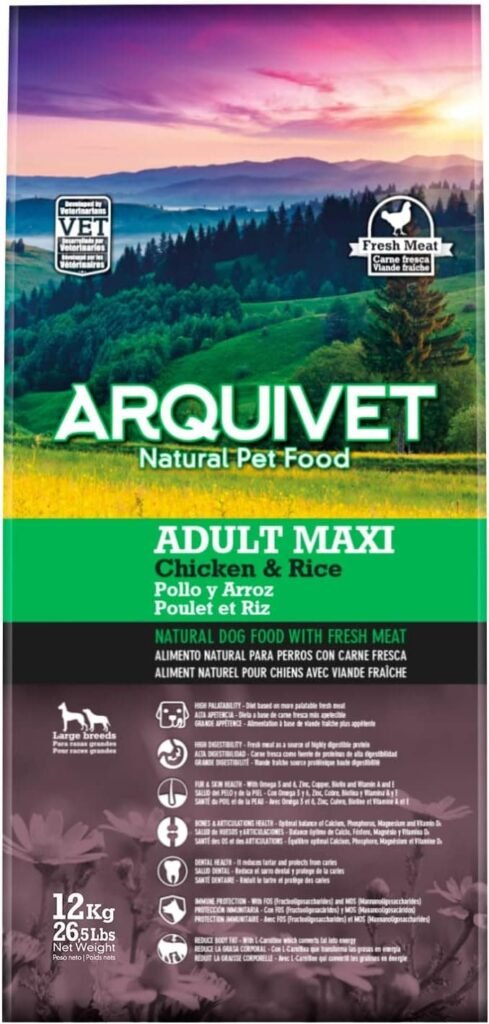 ARQUIVET Pienso Premium Adult Maxi Pollo y Arroz 12 kg - Pienso Natural para Perros Adultos de Razas Grandes - Alimento seco para Perros - Alta digestibilidad, gastrointestinal