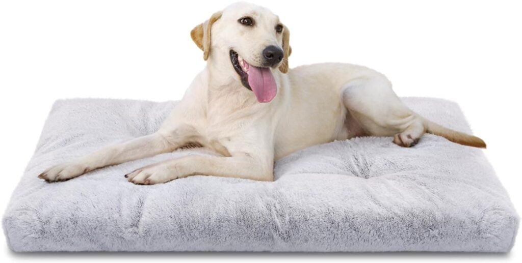 Nobleza Cama Lavable Grande, Super Suave y Esponjoso Anti-Ansiedad Cama para Perros, de Felpa Fondo Antideslizante, Gris Cama antiestres, 110x73x10 cm, XL