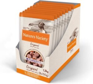 Nature's Variety Original No Grain - Paté para Perros Adultos Mini con Pavo - Caja 8 x 150 g