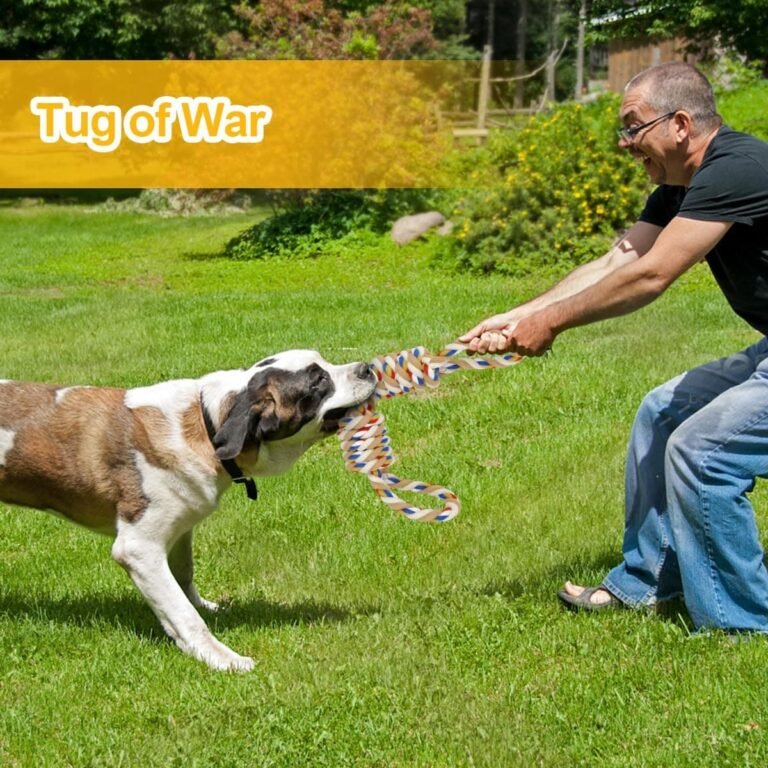 ETACCU Juguete de Cuerda para Perros para Razas Medianas y Grandes, Mordedor de Cuerda para Perros con Nudos, Juguete Perro Cuerda Resistente, 100% Algodón, 55cm-57cm