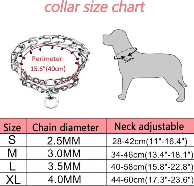 Havenfly Collar de Entrenamiento de Garra de Perro, Collar de estrangulamiento de Perro Ajustable Desmontable, Collar de Entrenamiento de Perro Grande Ajustable de Metal para Mascotas