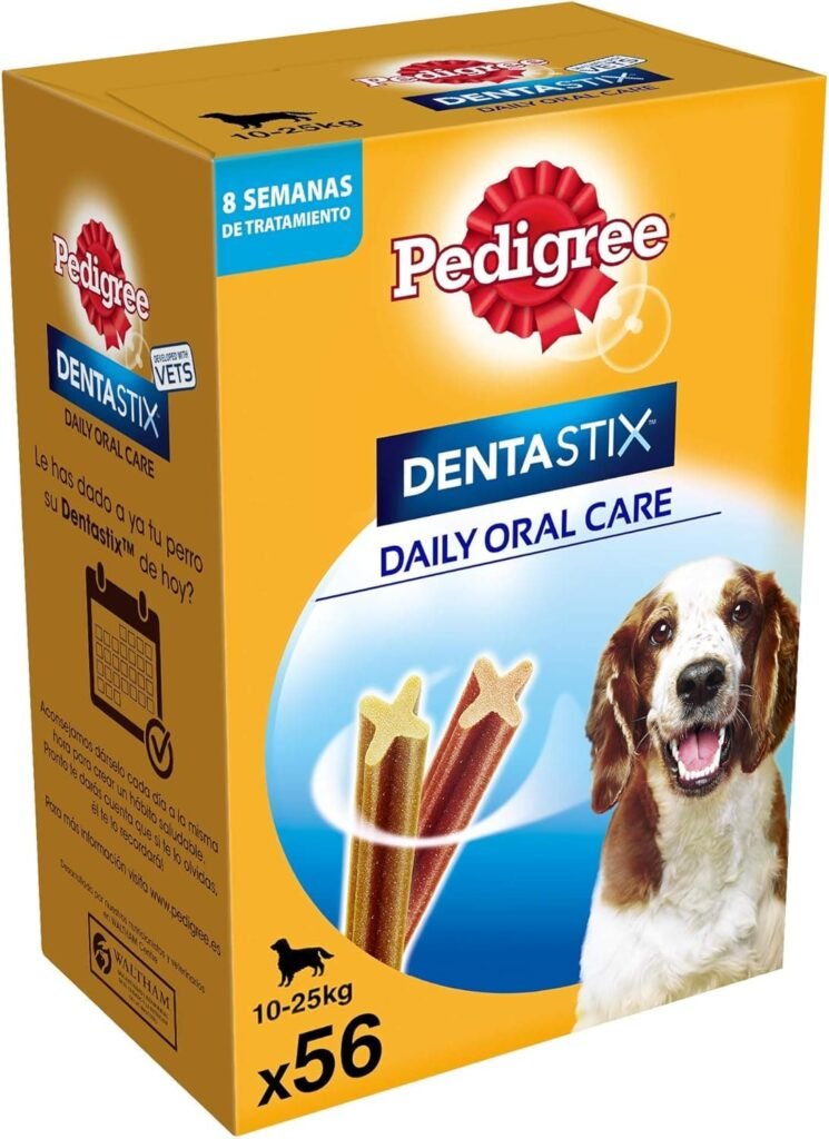 Pedigree Dentastix Snack Dental para la Higiene Oral de Perros Medianos (1 Pack de 56ud)