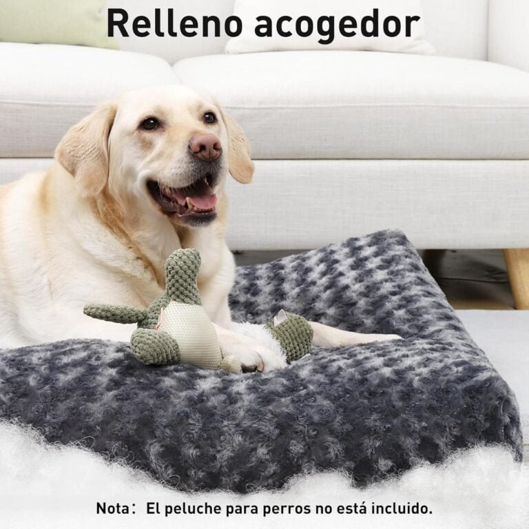 KSIIA Cama para Perro Grande, 90x60cm, Camas Antiestres Perro L, Colchon Cojín Perro Grande, Colchoneta Perro Lavable a Máquina, Fondo Antideslizante Dog Bed, Gris Oscuro