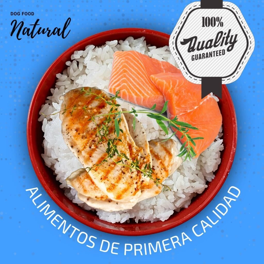 Natural Dog Food Cachorros, Pienso para Cachorros, Salmón Pollo Arroz para Cachorros, pienso Premium Cachorros, Alimento seco para Cachorros y Madres, Puppy (15 KG.)