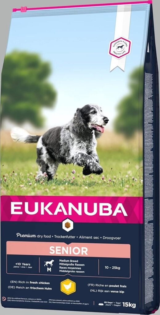 Eukanuba Alimento seco para perros viejos de razas medianas con pollo 15 kg