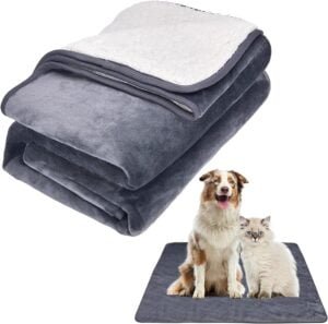 Lannvan Manta Perro Grande, Manta Impermeable para Perros, Manta Gato Reversible en Franela y Sherpa Supersuave, Manta para Gatos Lavable, Manta Protectora para Sofá Cama (L, 152 x 127 cm)