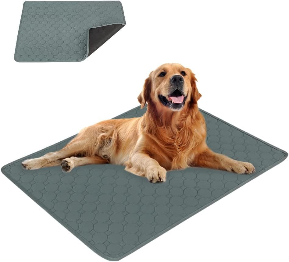 Eastlion Empapadores para Perros,Almohadilla de Entrenamiento Lavable y Reutilizable,Alfombra para Perros Superabsorbente,Almohadillas para Cachorro Apto para Perros y Gatos(1 Piezas 60x45cm) S-Gris