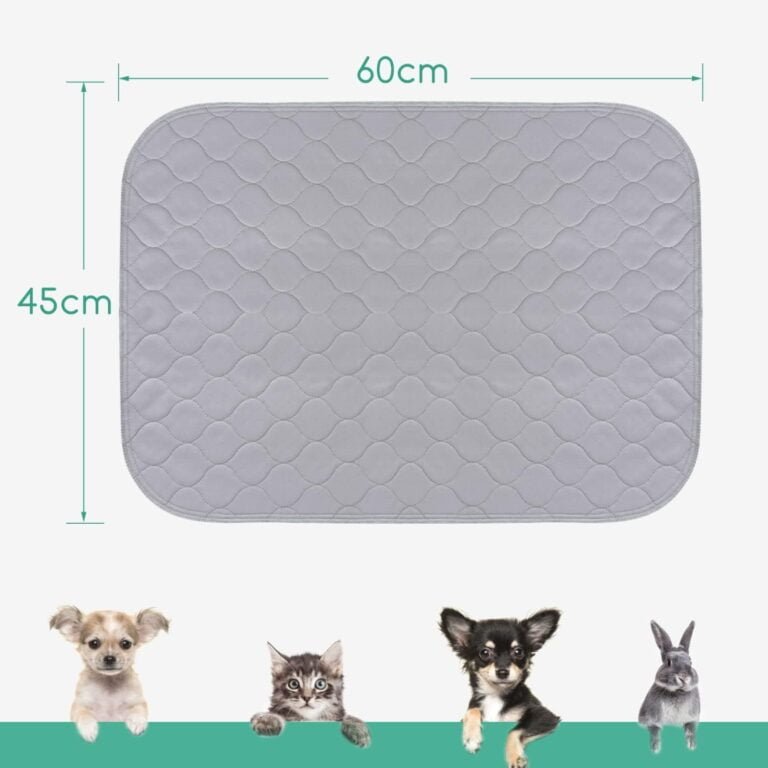 Nobleza Empapadores para Perros Pequeños, Almohadillas de Entrenamiento Lavables para Mascotas, Reutilizable Absorbente Cojín Antideslizante Pet Pee Pad Paquete de 3 (60 * 45cm), Gris