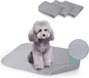 Nobleza Empapadores para Perros Pequeños, Almohadillas de Entrenamiento Lavables para Mascotas, Reutilizable Absorbente Cojín Antideslizante Pet Pee Pad Paquete de 3 (60 * 45cm), Gris