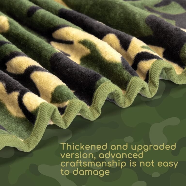 Nobleza Manta Suave de Felpa para Perros, Manta Suave y Cálida para Perros Gatos y Otras Mascotas, Lavable, Manta Cama y Sofá para Perro, Verde Camuflado 100 * 80 cm