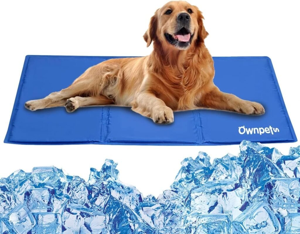 Ownpets Alfombrilla Refrescante para Perros/Gatos, Cama Refrescante Perro, Manta Refrescante Perro, Alfombra Colchoneta Fria de Verano, Cama Refrescante para Perro y Gato, Azul, 60 x 100 cm, L