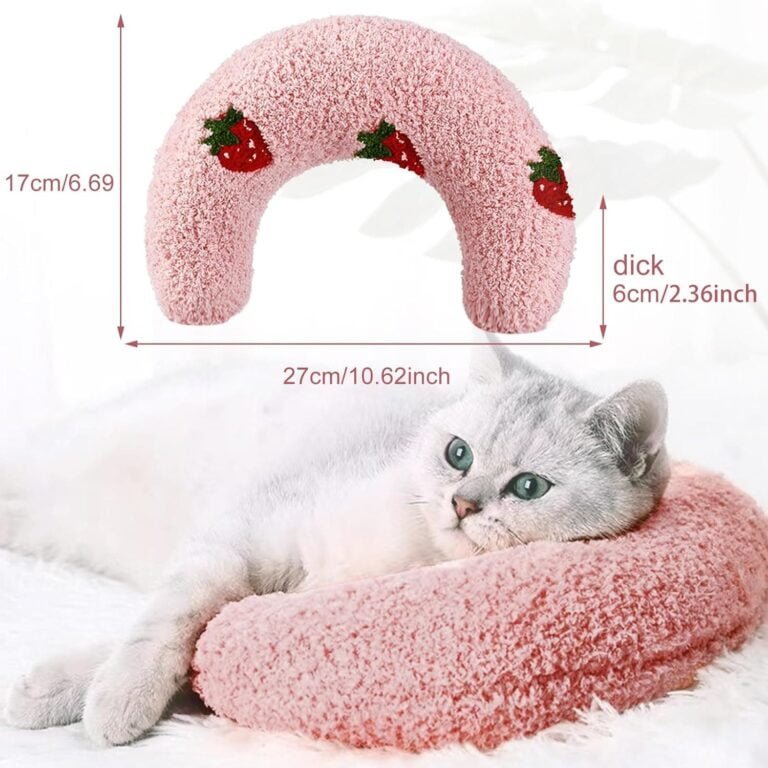 STSAIL 2 almohadas calmantes para perros, cojín cervical para gatos o perros pequeños, medio donut gatos y perros de hierba gatera para dormir, descansar, jugar