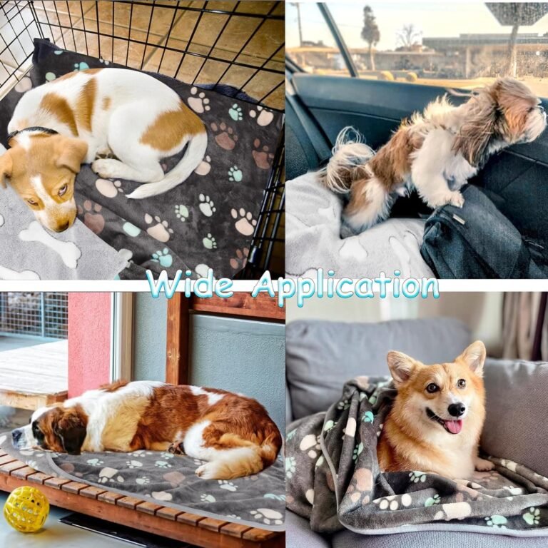 4-Pejiijar 3 Piezas Manta para Perros Mascotas Gatos Manta Suave Lavable Alfombrilla para Dormir Manta para Cachorros Tapete para Sofa Cama Adecuada para Pequeño Mediano Grande Perros Gatos Mascotas