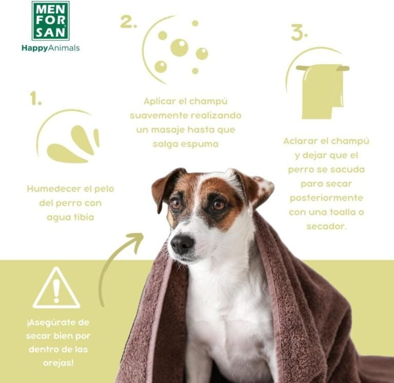 MENFORSAN Champú Árbol de Té para Perros | Acción Anti Picores y Anti Hongos | Previene la aparición de piojos | No Daña el Pelaje | 300 ml