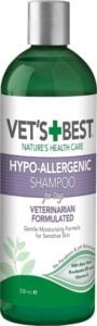 Vet's Best Champú HIPO-Alergénico para Perros con Piel Sensible, Alivia el Malestar de la Piel Seca, Picazón, Limpia, Hidrata y Condiciona la Piel y el Pelaje, 500ml