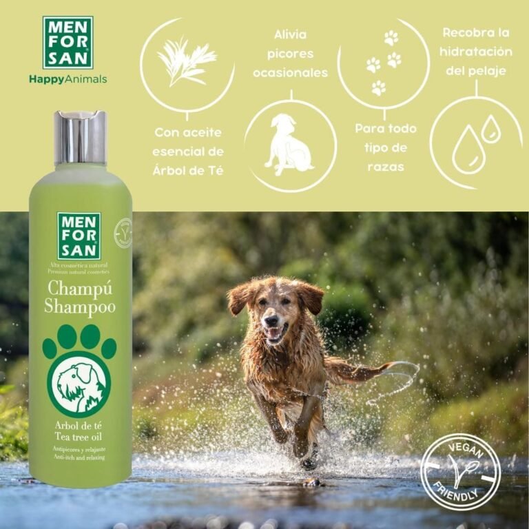 MENFORSAN Champú Árbol de Té para Perros | Acción Anti Picores y Anti Hongos | Previene la aparición de piojos | No Daña el Pelaje | 300 ml