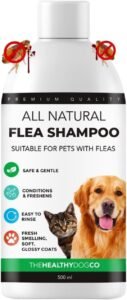 The Healthy Dog Co Champú antipulgas Completamente Natural | Limoncillo | 500ml | El Mejor Tratamiento para Perros y gatos | Fórmula Potente y Segura | Mata y controla pulgas garrapatas y piojos