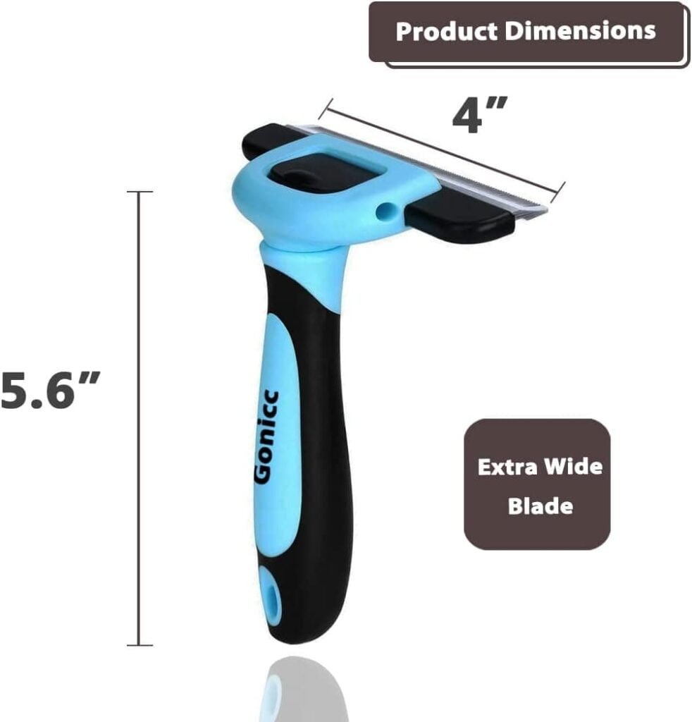 Gonicc Peine para Perros y Gatos Cepillo para deshedding Cuidado, Cepillo de Aseo para Perros Pequeños, Medianos y Grandes + Gatos con Pelaje Corto a Largo