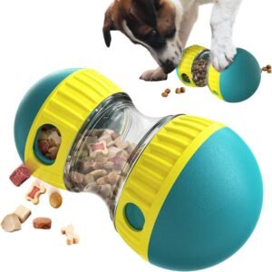 FOSTBEEN Juguete interactivo para perros, juguete indestructible para cachorros, comedero, dispensador de golosinas, dispensador de comida para perros, alimentación lenta para razas grandes y medianas