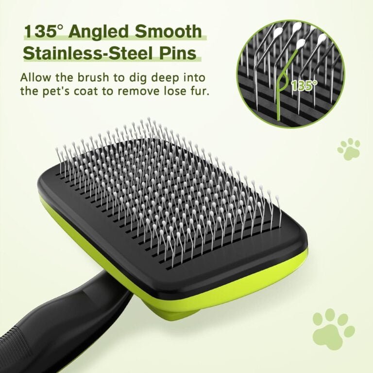 Pecute Cepillo Perros y Gatos Peine para Mascotas Quitar y Remover el Pelo Muerto Carda con Púas Flexible de Acero Inoxidable para Desenredar y Peinar a Mascotas, Reduce 95% de Pelo Suelto Cómodo