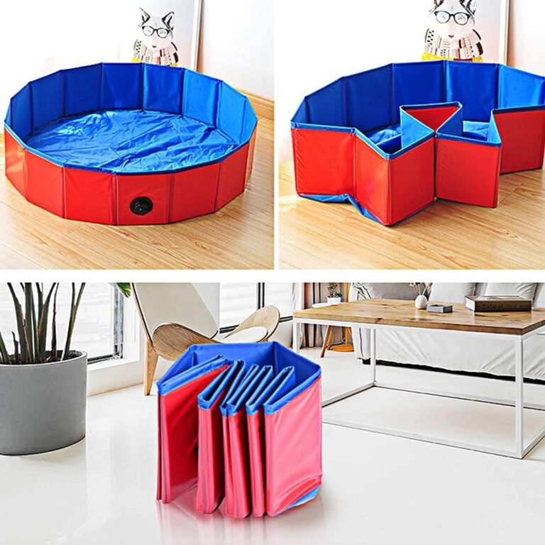 Piscina Perros y Gatos Bañera Plegable PVC Antideslizante y Resistente al Desgaste Piscina Plegable para Perros Gatos Bañera Piscina Portátil para Mascotas (M 80 * 20CM) Color Aleatorio