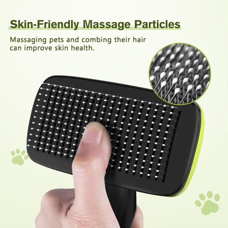 Pecute Cepillo Perros y Gatos Peine para Mascotas Quitar y Remover el Pelo Muerto Carda con Púas Flexible de Acero Inoxidable para Desenredar y Peinar a Mascotas, Reduce 95% de Pelo Suelto Cómodo