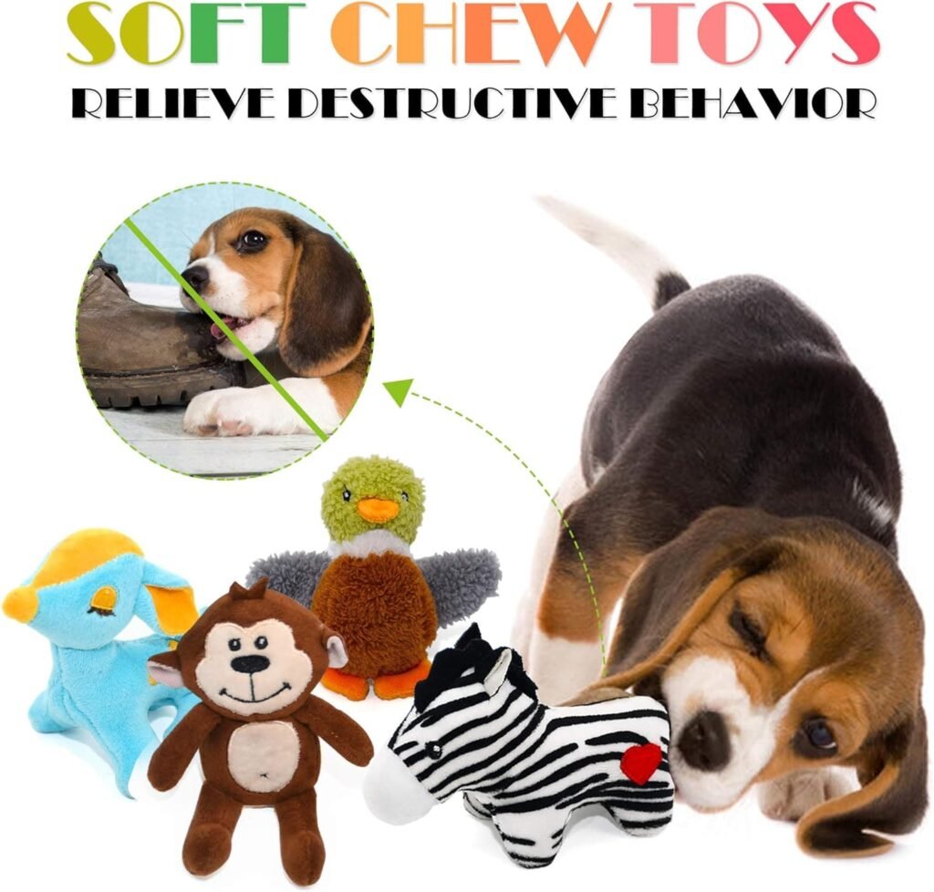 SharloVY Juguetes chirriantes para perros pequeños, juguetes de peluche para cachorros, juguetes para perros pequeños a medianos, juguetes para perros blandos para perros de peluche