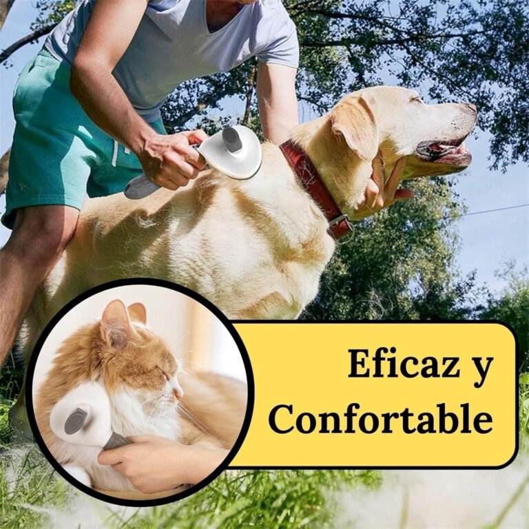 Cepillo para Perros y Gatos Autolimpiante, Quitapelos Mascotas, Peine Perro Gato Pelo Corto y Largo, Recoge Pelos mascotas, Deslanador