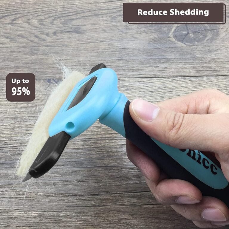 Gonicc Peine para Perros y Gatos Cepillo para deshedding Cuidado, Cepillo de Aseo para Perros Pequeños, Medianos y Grandes + Gatos con Pelaje Corto a Largo