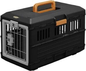 Iris Ohyama, Jaula, Caja de Transporte para Perro, Gato, 2 Puertas, L55 x F31.5 x A36.4 cm, FC-550, Negro