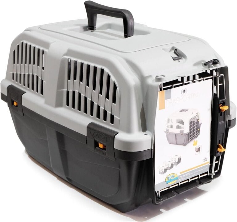 BPS (R) Transportín plástico para perros y gatos Mascota Caja de Transporte IATA 3 Tamaños para Elegir Color Gris/Gris Oscuro 60 * 40 * 39cm Tamaño L BPS-4142