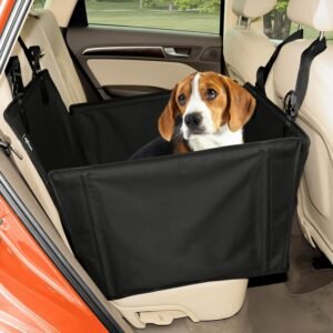 Asiento de Coche para Perro Extra Estable – Asiento Reforzado para Perros de tamaño Mediano con 4 Correas de sujeción, Robusto e Impermeable Asiento de Coche para Mascotas para Asiento Posterior