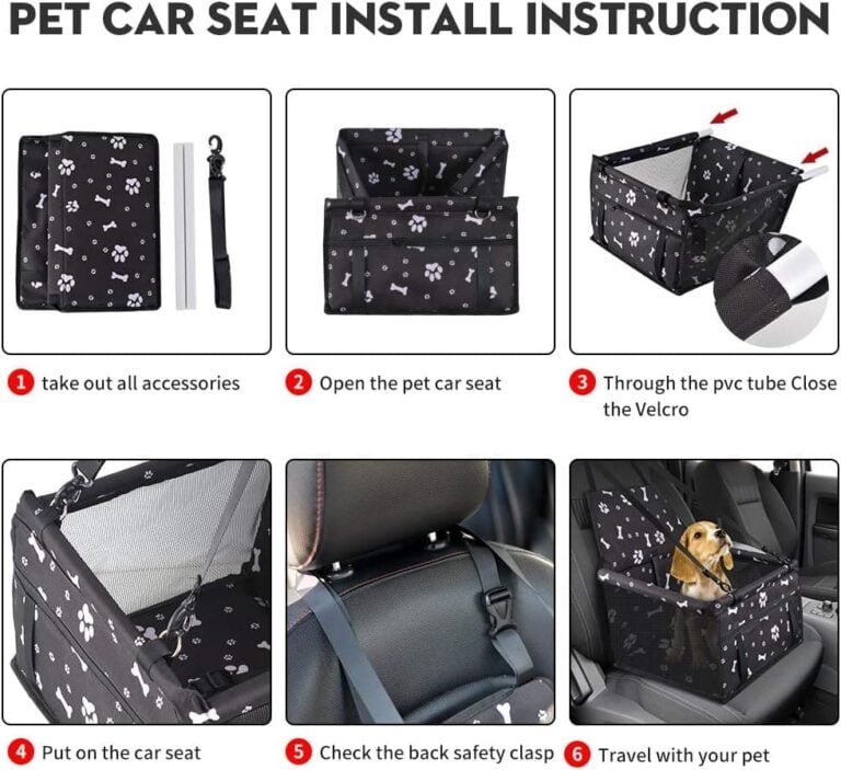 SWIHELP Protector de Asiento de Coche para Mascota, Asiento del Coche de Seguridad para Perros Gatos Lavable Viaje Bolsas y Otra Mascota Peque a con Cremallera Bolsillo