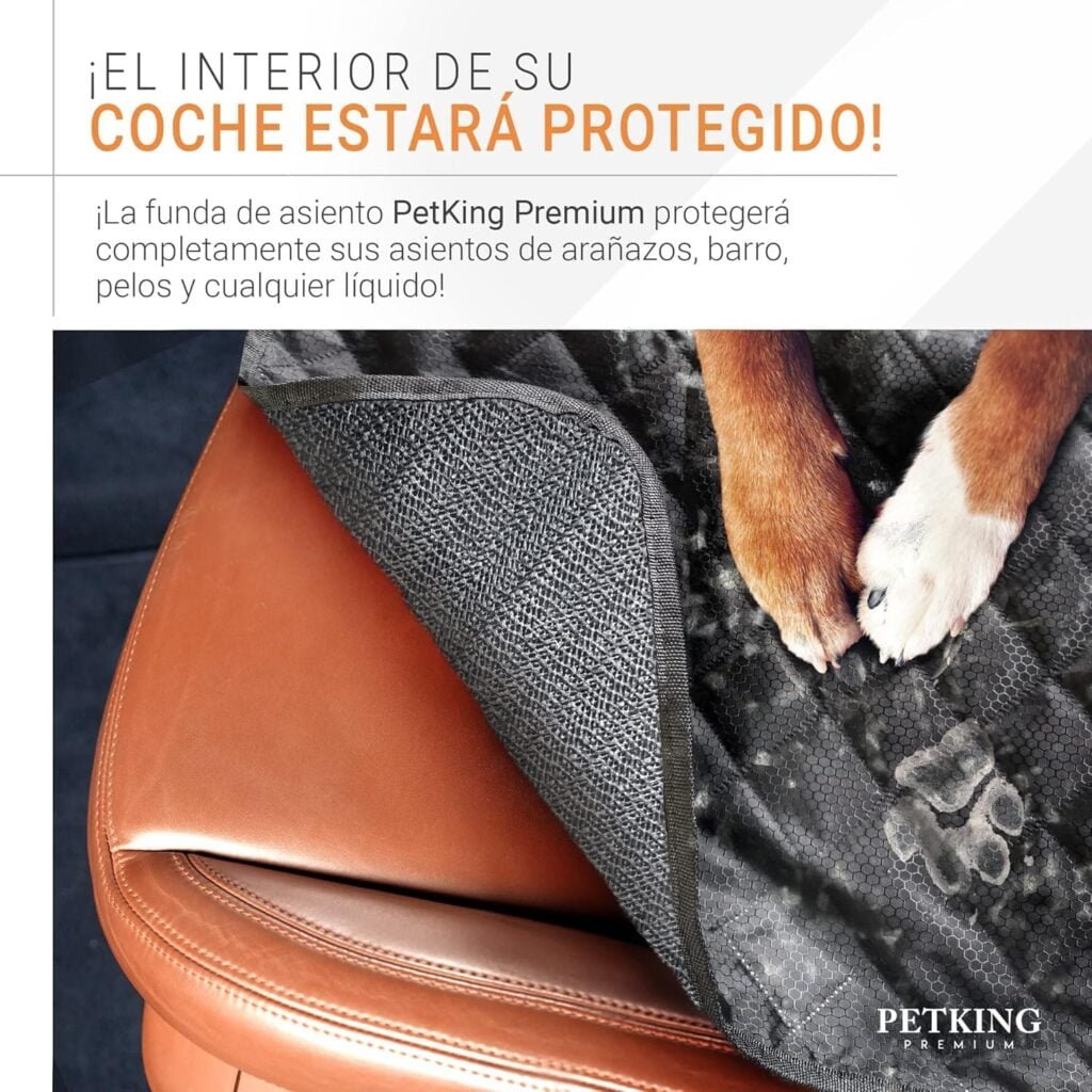 PetKing Premium Funda Coche Perro Asiento Trasero Cubre Asientos Coche Perro Protector Coche Perros Asiento Manta Cubreasientos Coche Perro Trasero Funda Protector Asiento para Perros