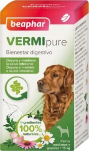 Beaphar VERMIpure Comprimidos Naturales - Perros >15kg Medianos y Grandes - 50 Comprimidos