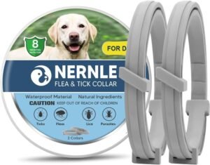 Nernle Collar Perros Grandes, Ajustable Collar Perros, Collar Perro Grande, 8 Meses de Protección Impermeable para 2 PCS