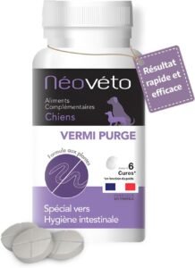 Néovéto VERMIFUGO Antiparasitario Interno en Comprimidos Naturales, Ingredientes Activos autorizados por los Servicios Veterinarios Franceses, Comprimidos apetitosos para Perros Fácil de administrar.