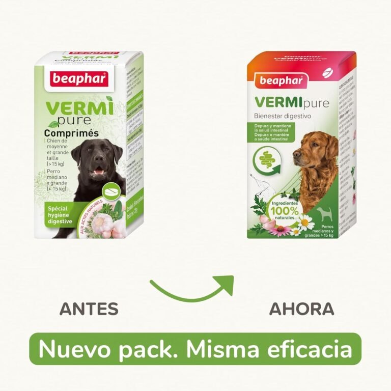 Beaphar VERMIpure Comprimidos Naturales - Perros >15kg Medianos y Grandes - 50 Comprimidos