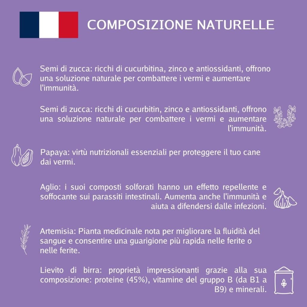 Néovéto VERMIFUGO Antiparasitario Interno en Comprimidos Naturales, Ingredientes Activos autorizados por los Servicios Veterinarios Franceses, Comprimidos apetitosos para Perros Fácil de administrar.