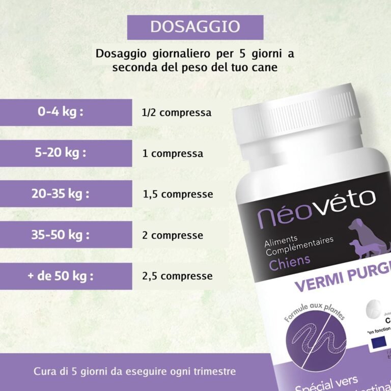 Néovéto VERMIFUGO Antiparasitario Interno en Comprimidos Naturales, Ingredientes Activos autorizados por los Servicios Veterinarios Franceses, Comprimidos apetitosos para Perros Fácil de administrar.