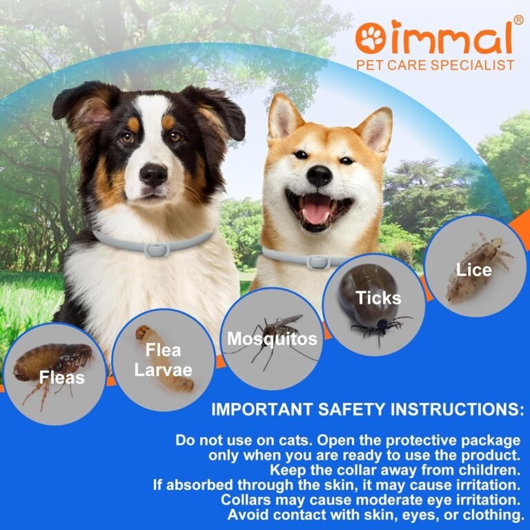 Collar Antiparasitario Perros, Collar Antipulgas Perros 4 Piezas con 24 Meses de Protección Efectiva, Impermeable, Ajustable, para Perros Pequeños, Medianos y Grandes