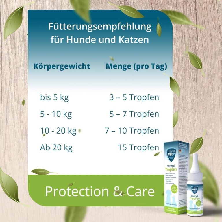 Marsavet+ Vermal Gotas 50 ml – Solución Natural para un Entorno intestinal desfavorable a los Gusanos, Ayuda contra giardia, remedio para Perros, Gatos y roedores