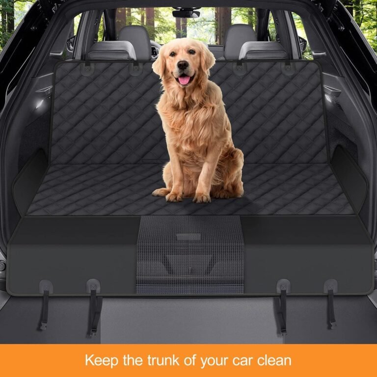 GXT Protector de Asiento Trasero para Perro, para Coches, SUV y Camiones, con Ventana de Malla, Material Antideslizante e Impermeable, Color Negro