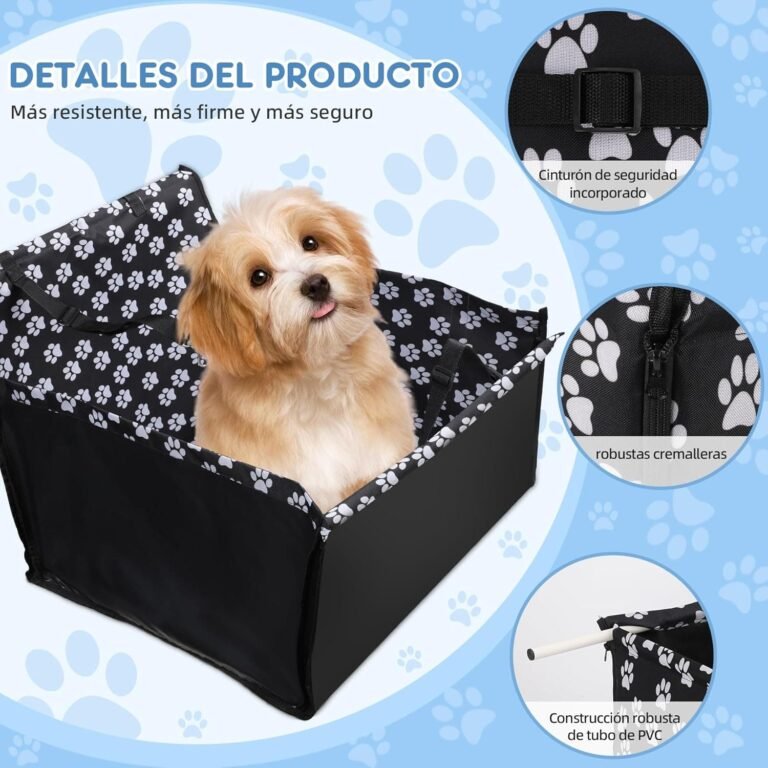 Wimypet Refuerzo de Coche para Perros, Fundas de Asiento de Perro a Prueba de Agua Manta de Auto para Mascotas con Cinturón de Seguridad para Perro (68 x 57 x 33 cm)